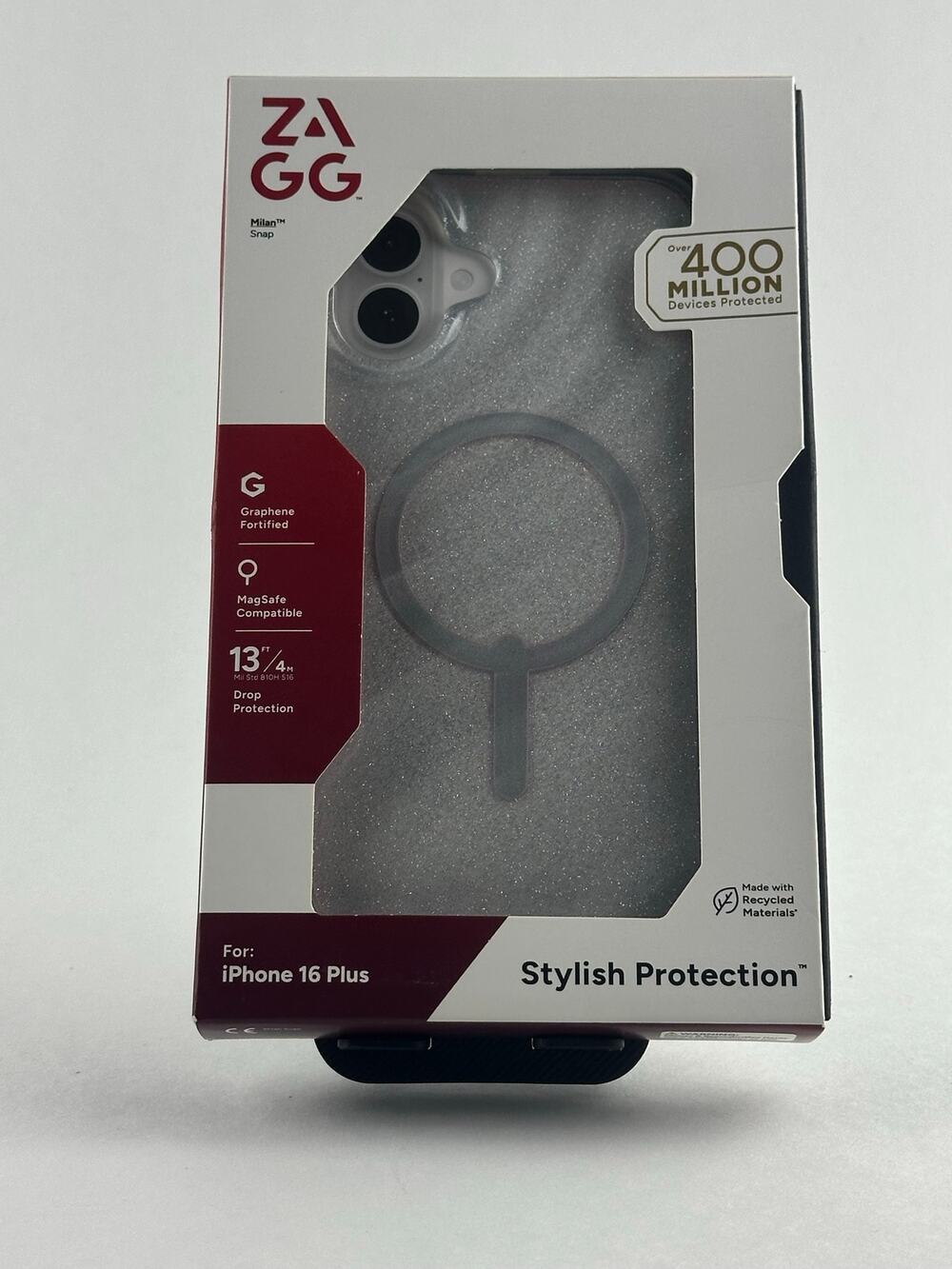 Zagg Milan Snap Glitter iPhone 16 Plus Silver MagSafe Case NWT MSRP: $55.00